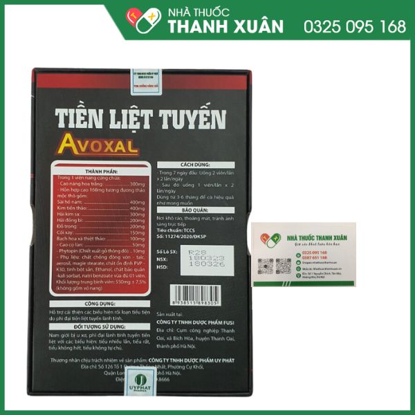 Tiền Liệt Tuyến Avoxal giảm phì đại tiền liệt tuyến